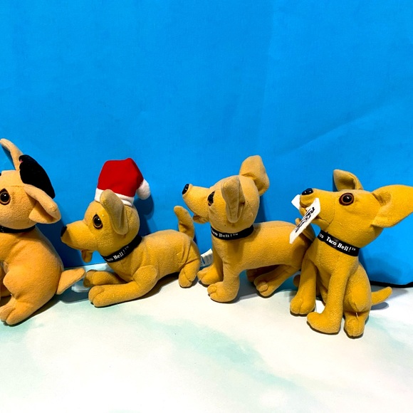 TACO BELL VINTAGE 90’s PUPPY DOG PLUSH CHIHUAHUA’S SET OF 4 (1) TALKING APPLAUSE - Picture 9 of 14
